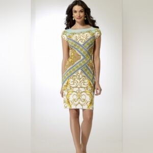 Cache Mirrored Status Print Sheath Dress Size S